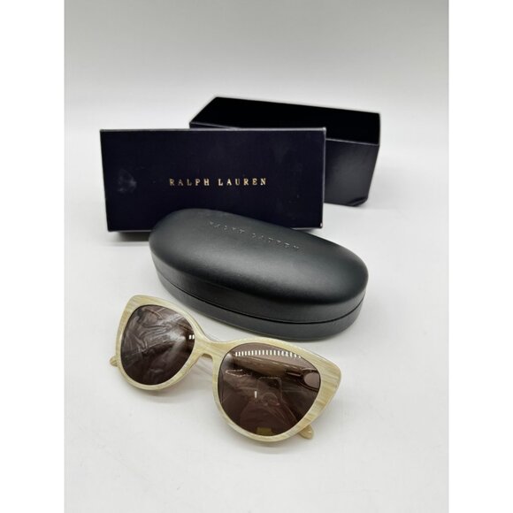 RALPH LAUREN women's cateye sunglasses + case  Beige 56mm RL8215BU - Picture 6 of 11